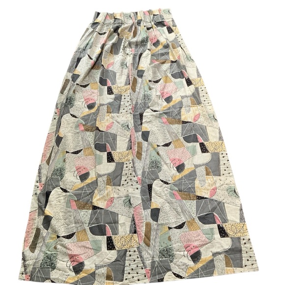 Vintage mid century spectrum atomic lightweight bark cloth curtains set of two - Picture 4 of 8